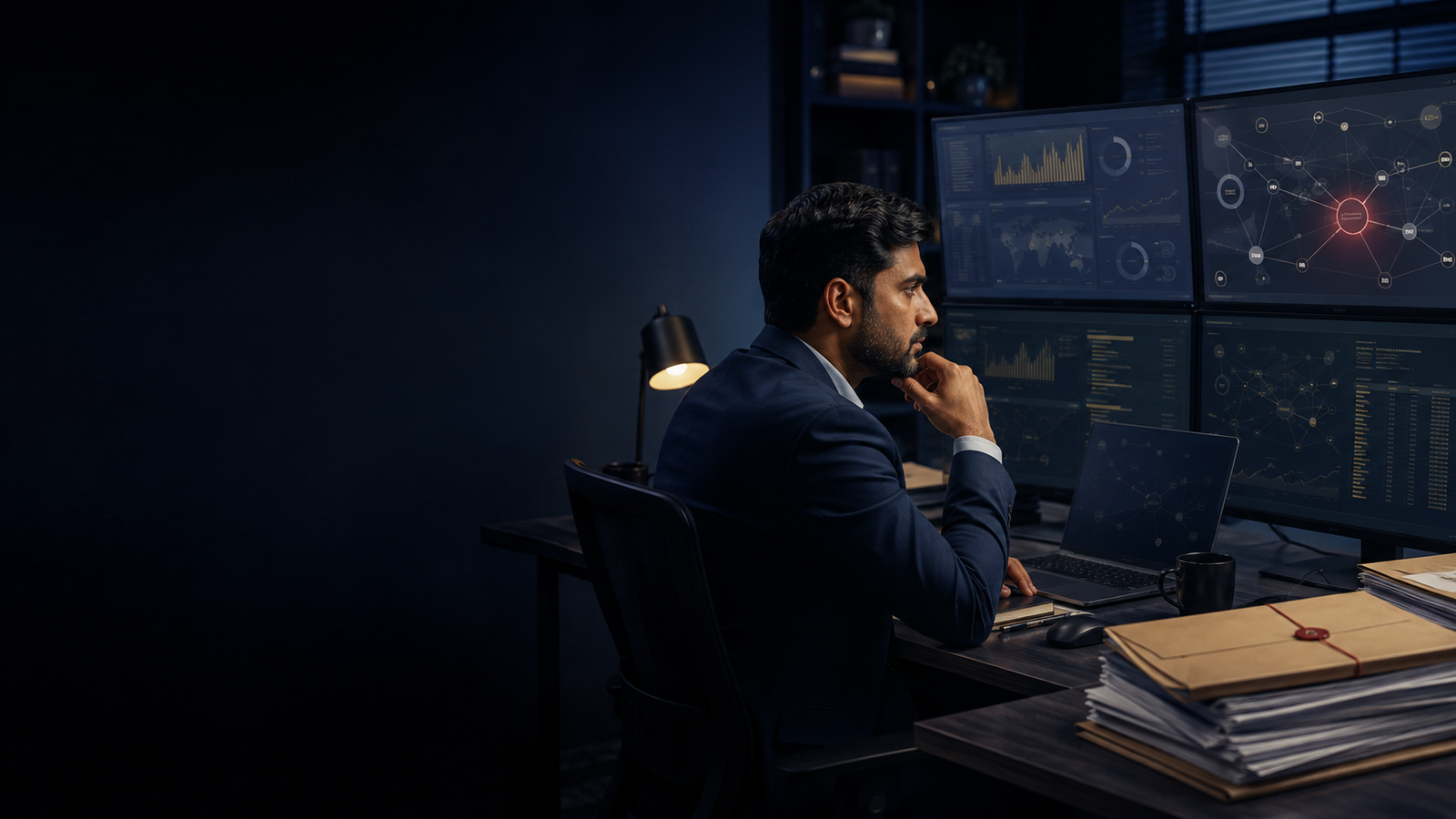 Fraud detection investigation reviewing financial documents
