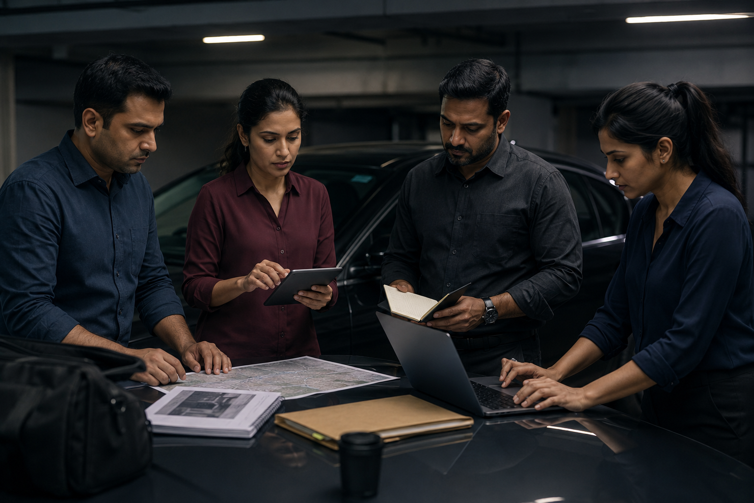 Torrento Detective field investigation team planning an assignment